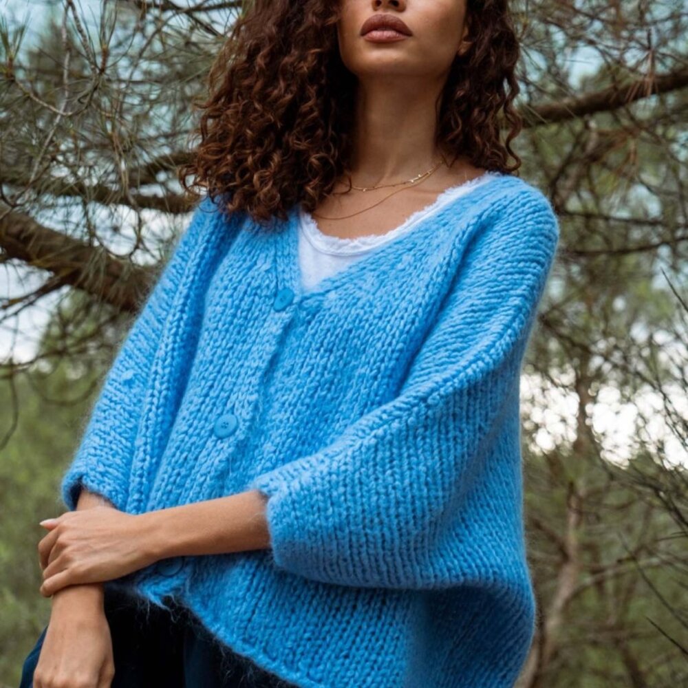 Mohair Chunky Knit Cardigan - Picture 5 of 6